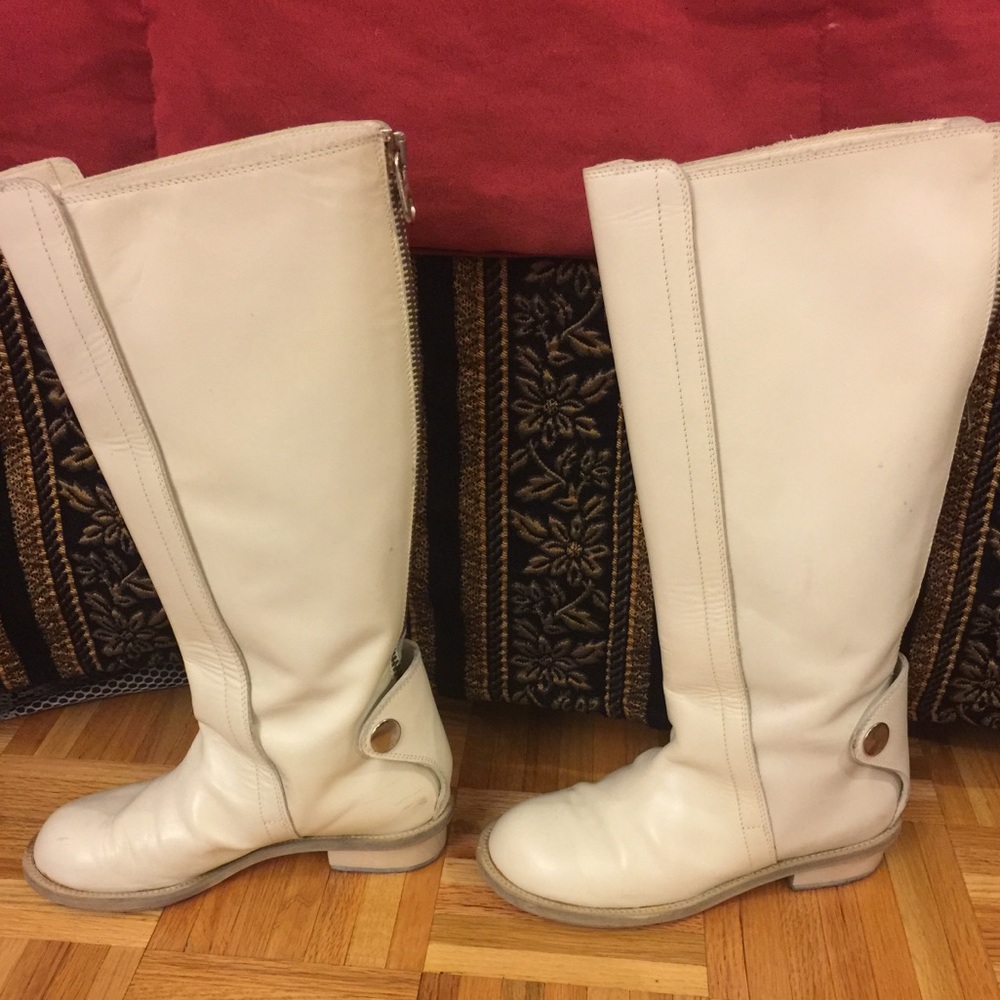 CHLOE tall riding boots round toe back zipper SALE